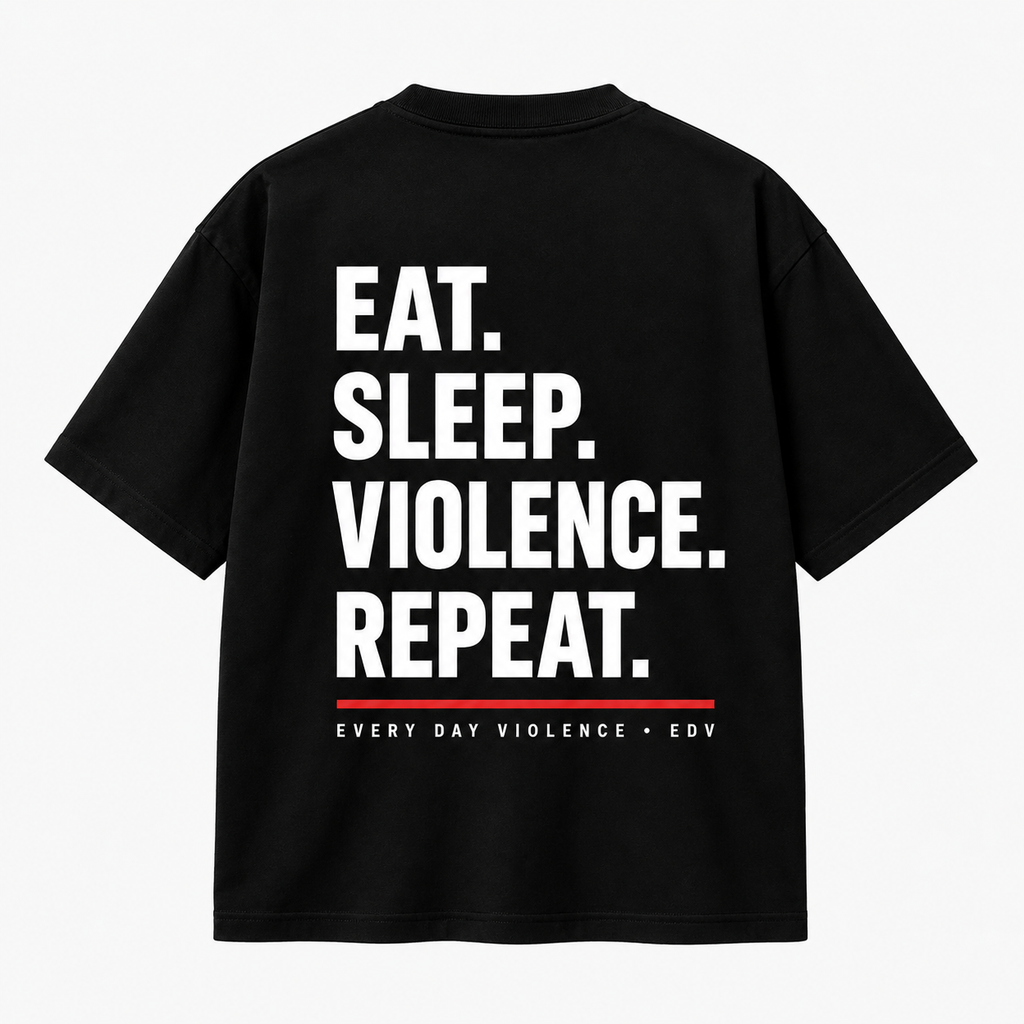 Camiseta EDV Eat. Sleep. Violence. Repeat. Preta