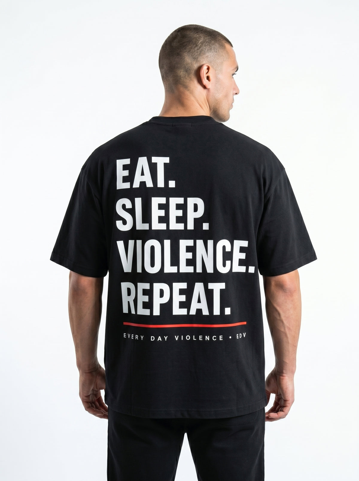 Camiseta EDV Eat. Sleep. Violence. Repeat. Preta
